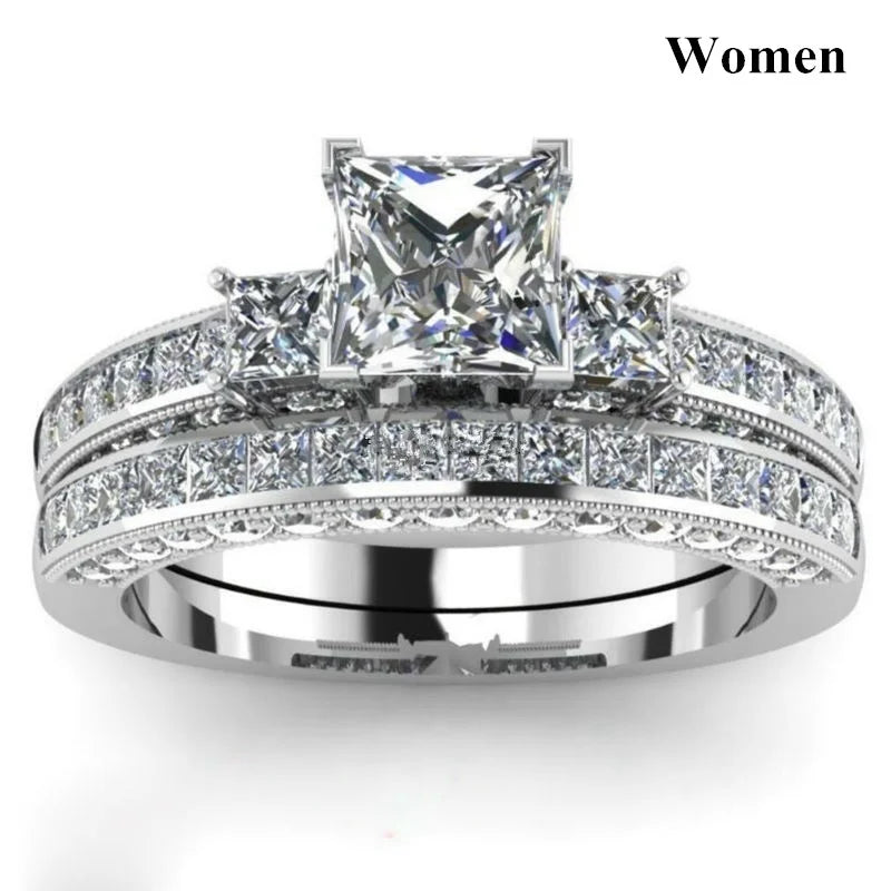 Geometric CZ Couple Ring Set