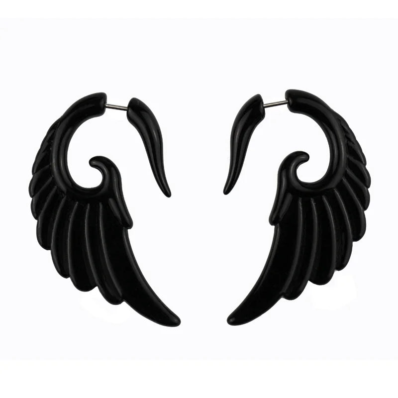 Pendientes de espiral acrílicos tipo túnel falso