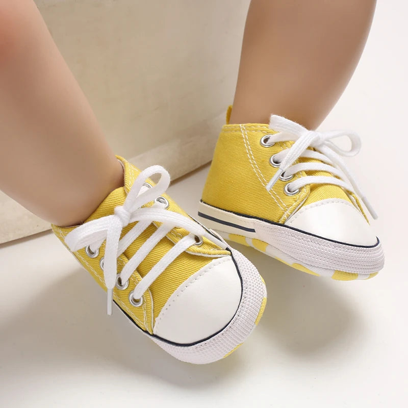 Classic Canvas First Walker Shoes for Babies with Star Print