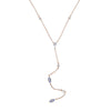 Enamel Evil Eye Lariat Necklace with Cubic Zirconia