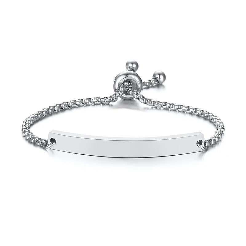 Personalized Stainless Steel Name Bracelet for Baby and Mom