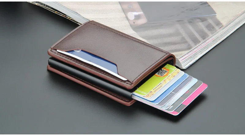 Carbon Fiber Mini RFID Blocking Wallet for Men