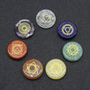 7 Chakra Healing Crystal Stones Set with Engraved Symbols
