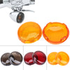 Set of orange and red LED turn signal light lens covers for Harley Davidson motorcycles
