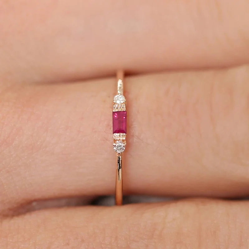 925 Sterling Silver Ring Set with Gemstone Accents