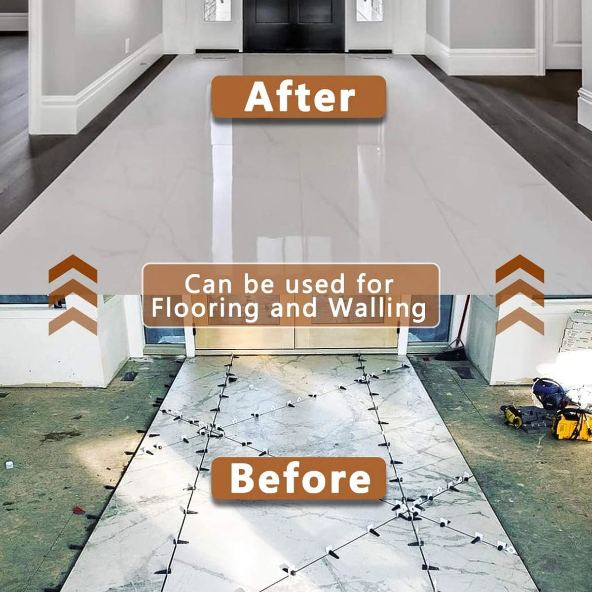 Tile Leveling System with Spacers and Clips