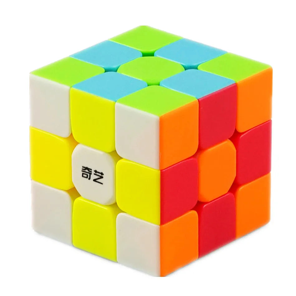 A cube puzzle with 27 colored stickers arranged in a 3x3 grid.