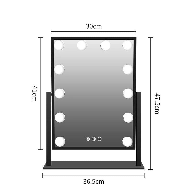LED Vanity Mirror with Touch Screen and Foldable Stand