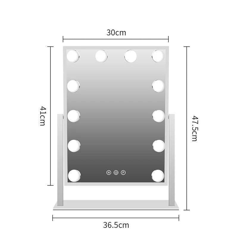 LED Vanity Mirror with Touch Screen and Foldable Stand