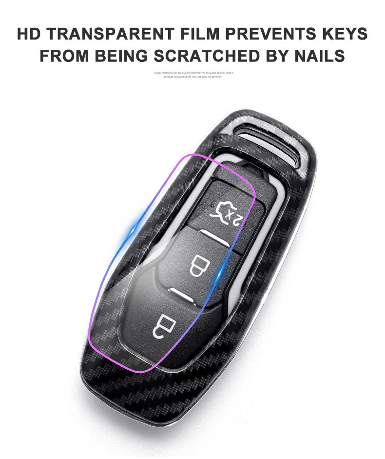 Carbon Fiber Car Key Cover for Ford Models