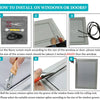Instructions for installing a nano screen mesh kit on windows or doors using a rolling tool and spline.