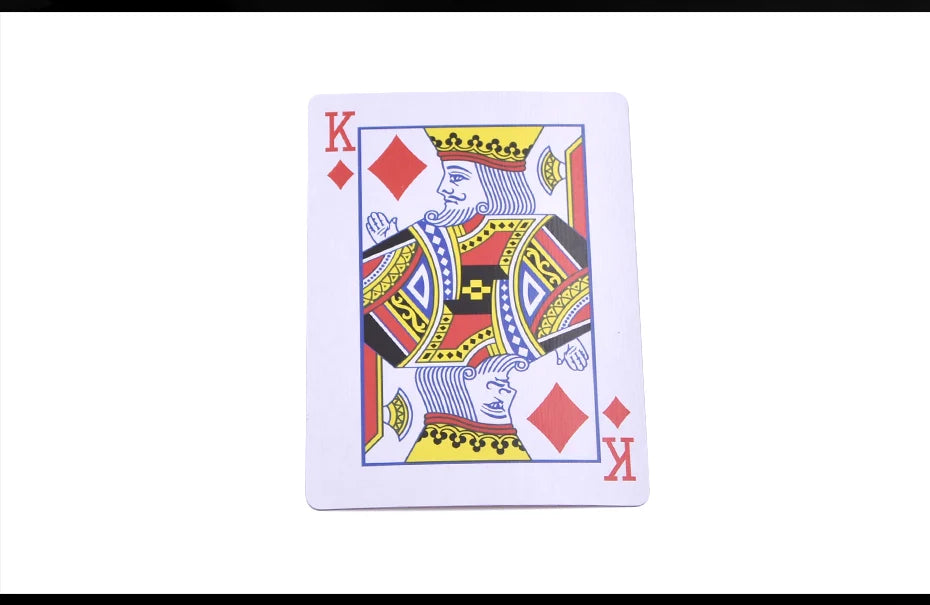 A playing card showing the King of Diamonds from a marked stripper deck.