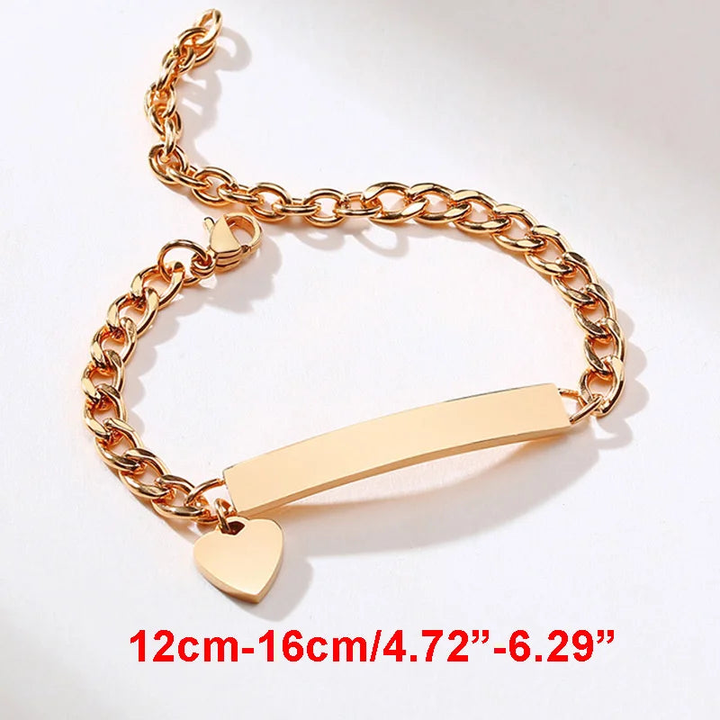 Personalized Stainless Steel Name Bracelet for Baby and Mom