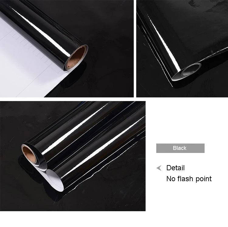 Black Self-Adhesive Waterproof Wallpaper for Kitchen & Furniture Renovation