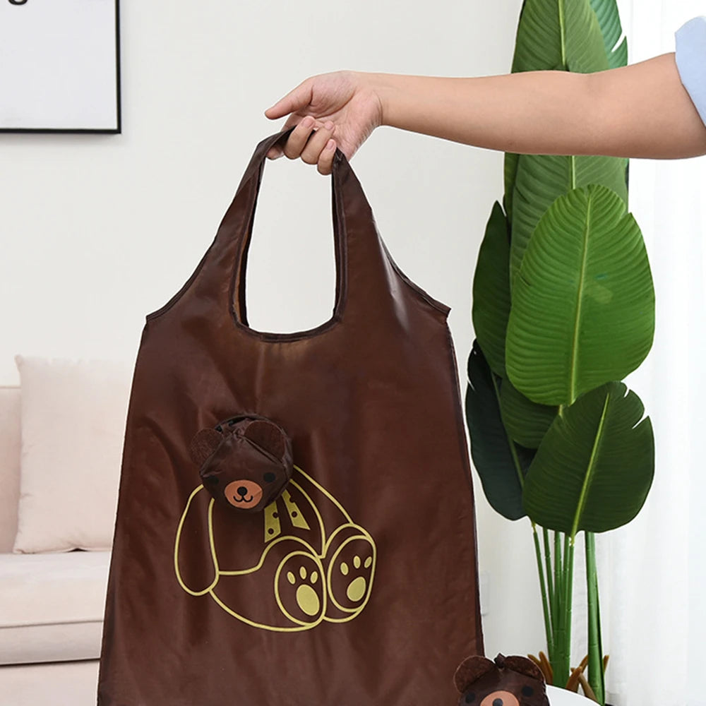 Foldable Cartoon Shopping Bag with Shoulder Straps