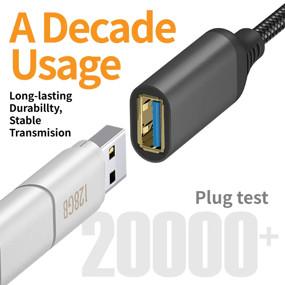 Nylon Braided USB 3.0 Extension Cable