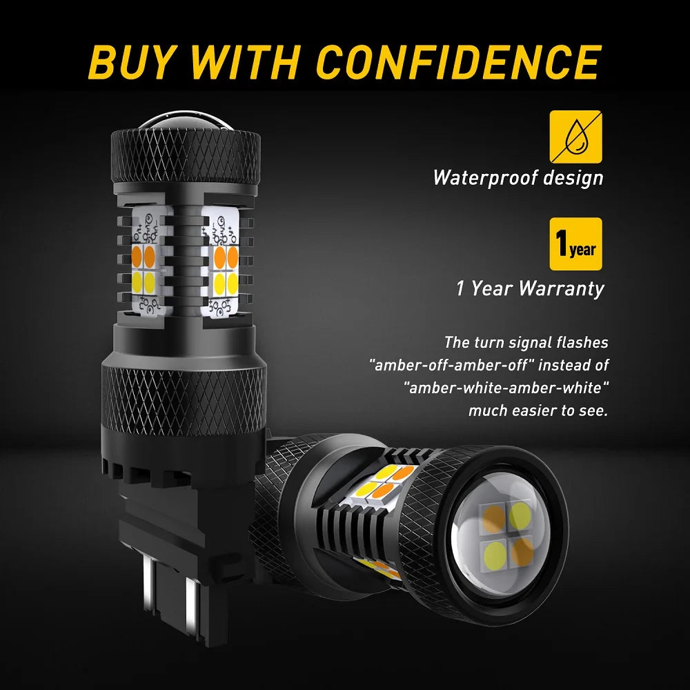 Dual-Color Switchback LED Turn Signal & DRL Bulbs (2-Pack)