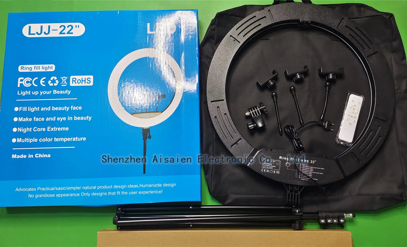 22-Inch Dimmable LED Ring Light with Adjustable Tripod Stand