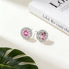 Purple & Pink Zirconia Hoop Earrings