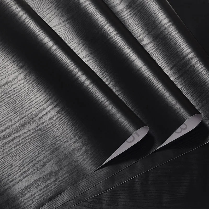Black Self-Adhesive Waterproof Wallpaper for Kitchen & Furniture Renovation