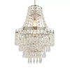 Abat-jour de lampe chromé à 5 étages en perles