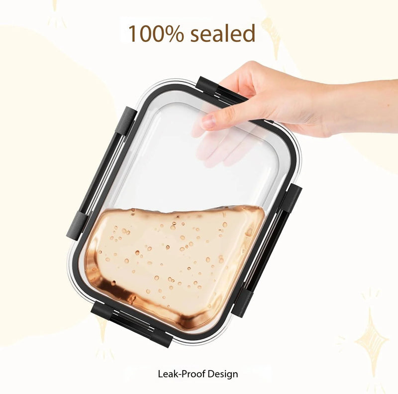 24-Piece Borosilicate Glass Food Storage Container Set