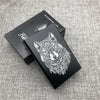 Ultra-Slim Aluminum Cigarette Case with Laser-Engraved Wolf Design