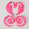 Pendientes de espiral acrílicos tipo túnel falso