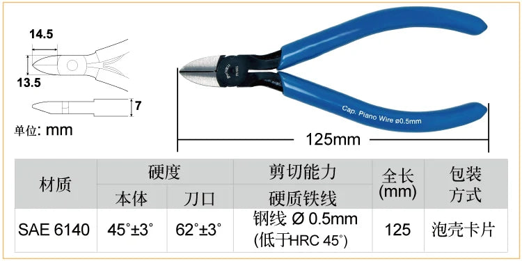 5-Inch Precision Wire Cutters with Anti-Rust Coating