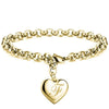 Gold Heart Alphabet Charm Bracelet