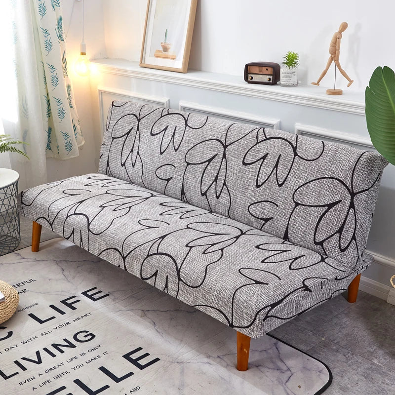 Stretchable Sofa Cover with Geometric Pattern for Futon Seats