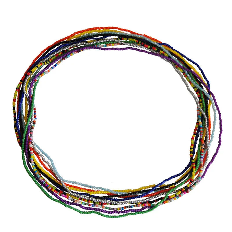 Colorful Elastic Belly Bead Chain Set for Women