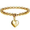 Gold Heart Alphabet Charm Bracelet