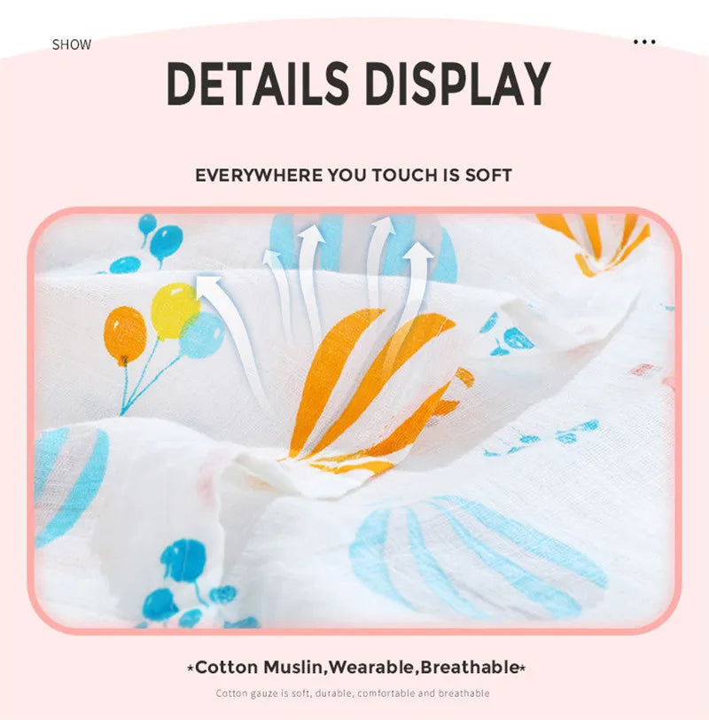 Super Soft Cotton Muslin Baby Swaddle Blanket