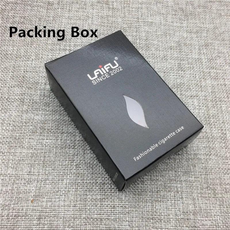 Ultra-Slim Aluminum Cigarette Case with Laser-Engraved Wolf Design