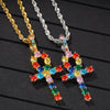 Rainbow Ankh Cross Pendant Necklace