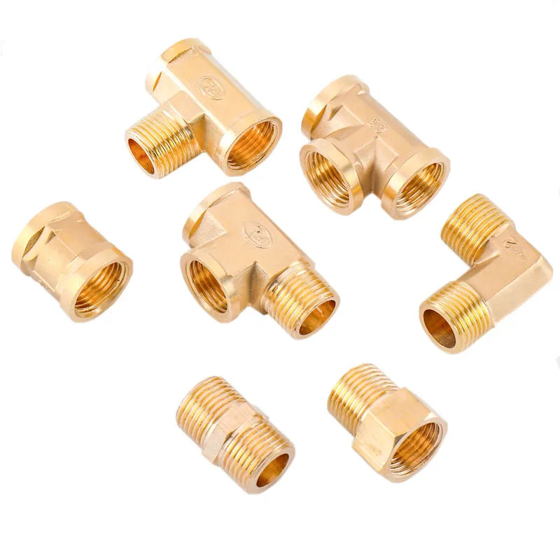Brass BSP tee pipe fitting for water, oil & gas connections in various angles