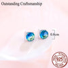 8mm Round Cubic Zirconia Stud Earrings in Sterling Silver