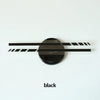 A black reflective vinyl mirror decal with horizontal stripes on a white background.