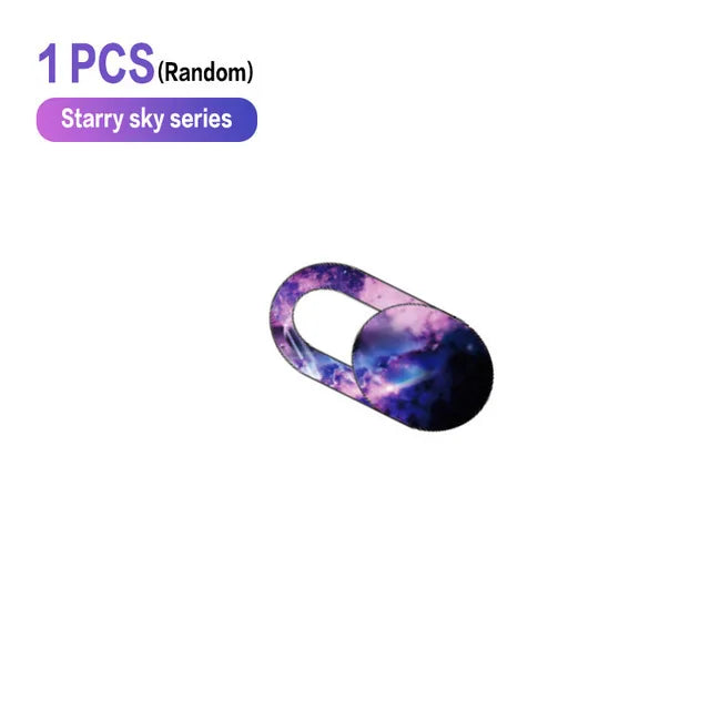 Cubierta de cámara web para privacidad con temática de cielo estrellado púrpura y azul para portátiles y dispositivos móviles