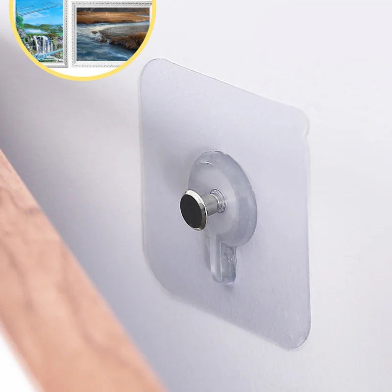 Transparent Self-Adhesive Wall Hooks for Pictures and More