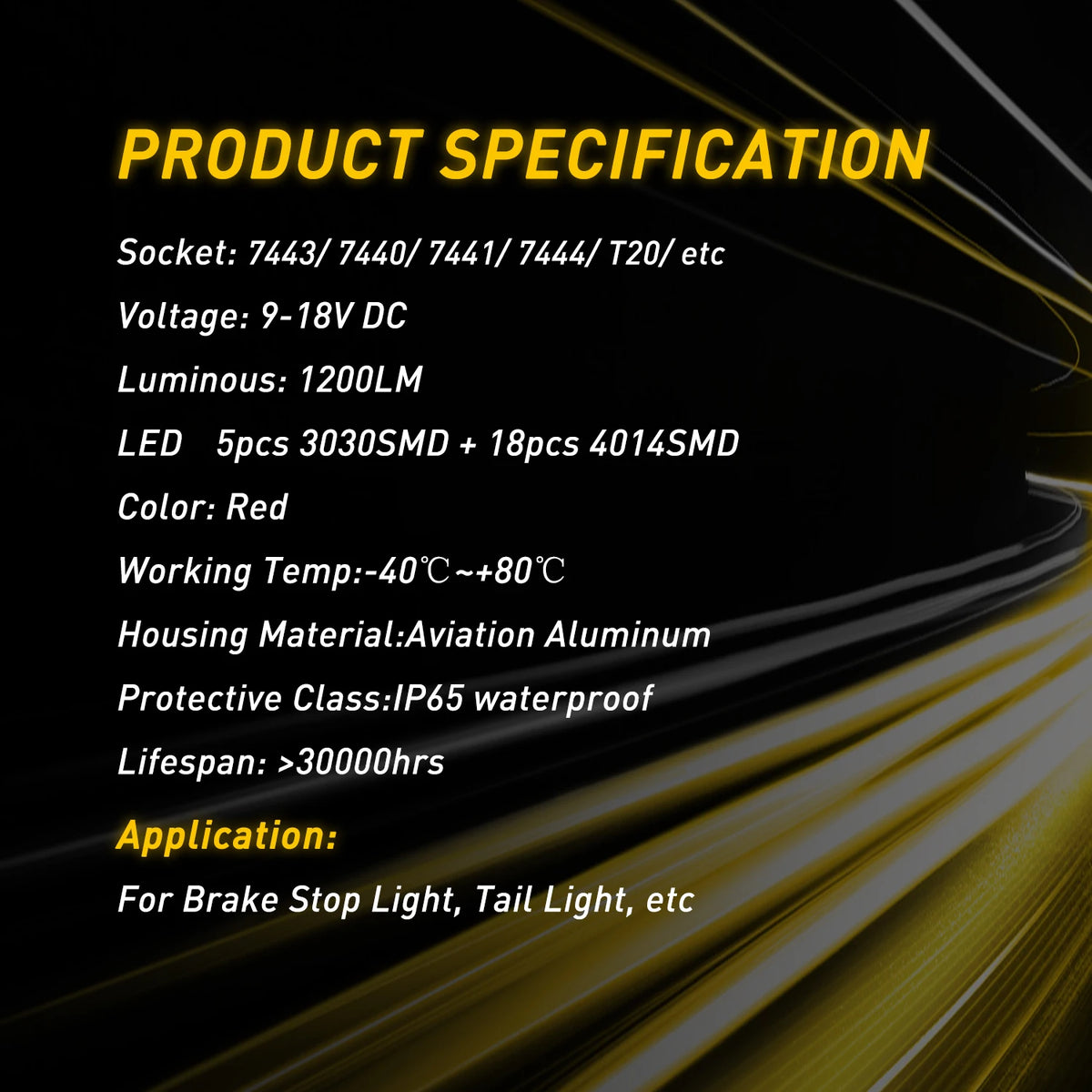 T20 7443 LED Brake Light Bulbs with Canbus Compatibility