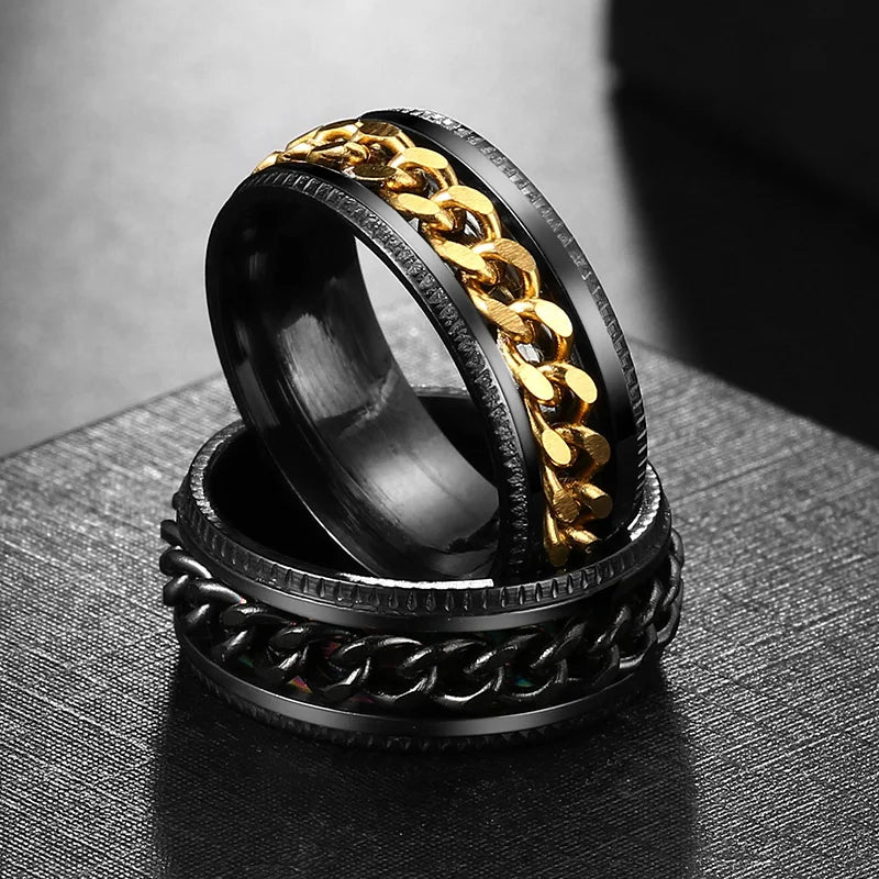 Rotating Anxiety Fidget Spinner Ring