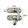 Silver metal Montessori busy board accessory kit with a curved hook and mounting plate.