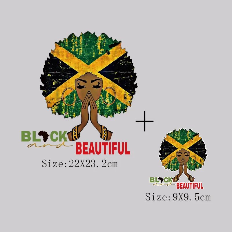 Afro Girl Iron-On Patch for T-Shirts, Hoodies, and Bags