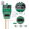 A green digital tester device for measuring soil pH, moisture, and light levels.
