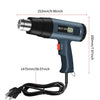 A black digital heat gun with a silver tip and a flexible cord is shown, measuring 253mm long.