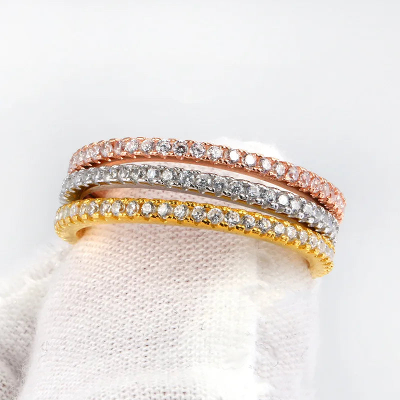 Thin Stackable Eternity Wedding Ring
