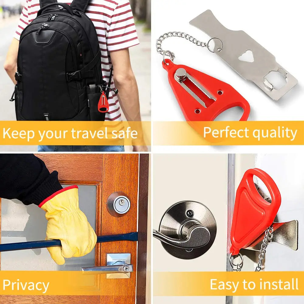 Portable Door Lock with Key for Travel Security