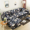Printed L-Shape Sofa Cover with Elastic Edge
